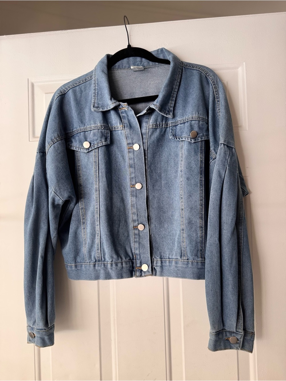 Source Unknown Light Blue Denim Jacket with Button Front